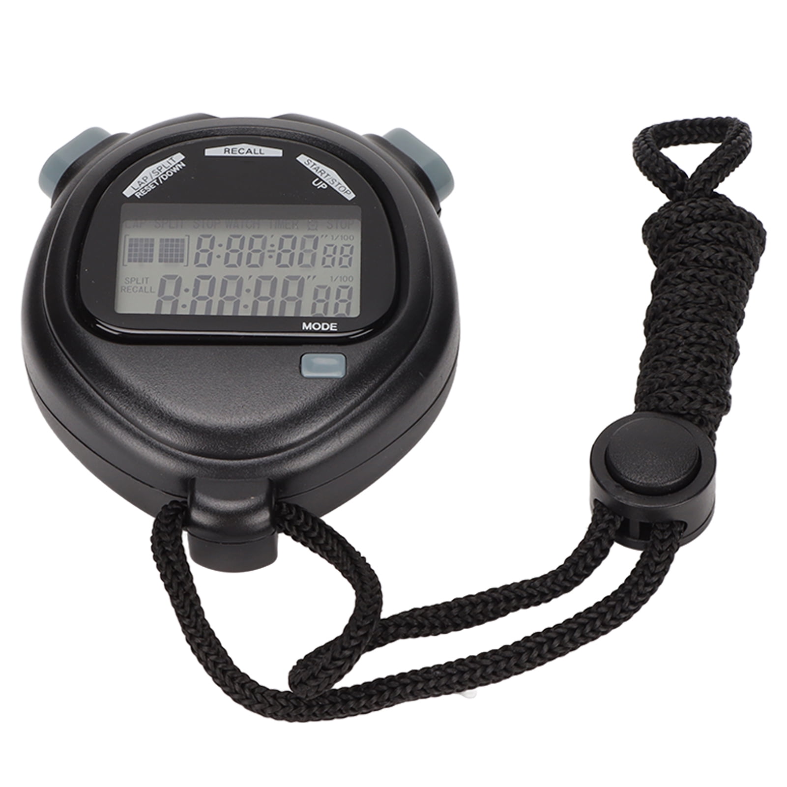 Sports Timer, Electronic Stopwatch Skid Resistance Shakeproof 2 Lines Show 10 Laps Of Track Memory Multifunction  For Sports Competitions For Running