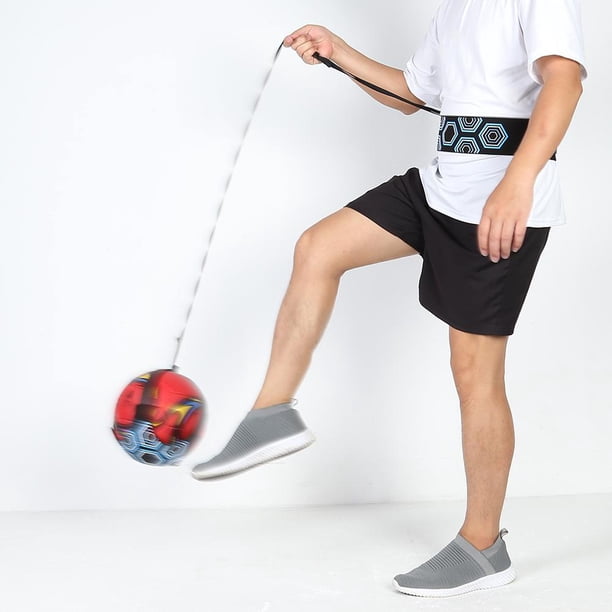Cinturón de entrenador de fútbol para niños Ayuda de entrenamiento de práctica de tiro de patada de fútbol (Azul)