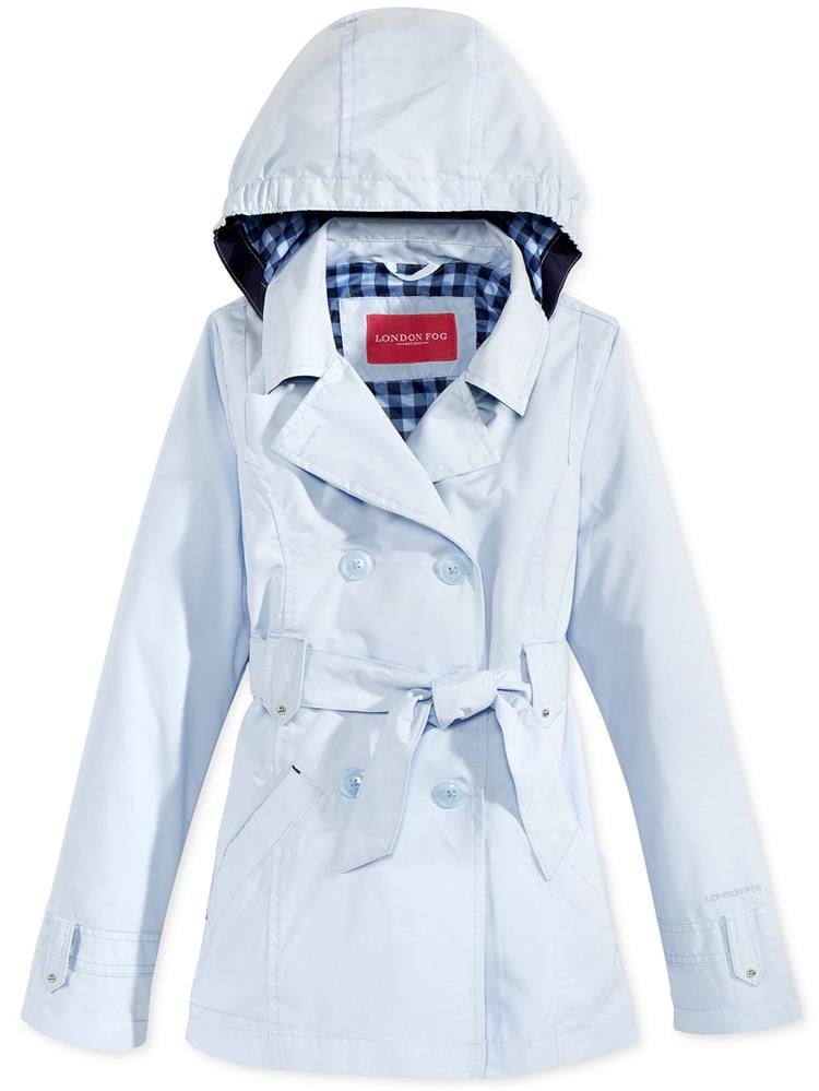 London Fog Girls Double Breasted Belted Trench Coat