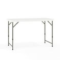 thumbnail image 1 of 24''W x 48''L Height Adjustable Bi-Fold Granite White Plastic Folding Table, 1 of 9