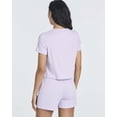 thumbnail image 4 of Real Essentials 2 Pack:Women's Soft Ribbed Knit Crop Top & Short Matching Lounge Set - 4 Piece Summer Sweatsuit, 4 of 6