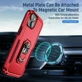 thumbnail image 3 of Dteck for Apple iPhone 15 Case, Military Grade Drop Protective Case fit for Magnetic Car Mount Ring Holder Heavy Duty Hybird Rugged Stand Cover for iPhone 15 2023,Red/Rose, 3 of 11