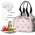 thumbnail image 4 of Pioneer Flower Floral Print Pattern Drawstring Lunch Bag Women - Drawstring Lunch Bag Insulated for Work Office - Stain-Resistant Large Lunchbags for Women with Multi-Pockets, 4 of 6
