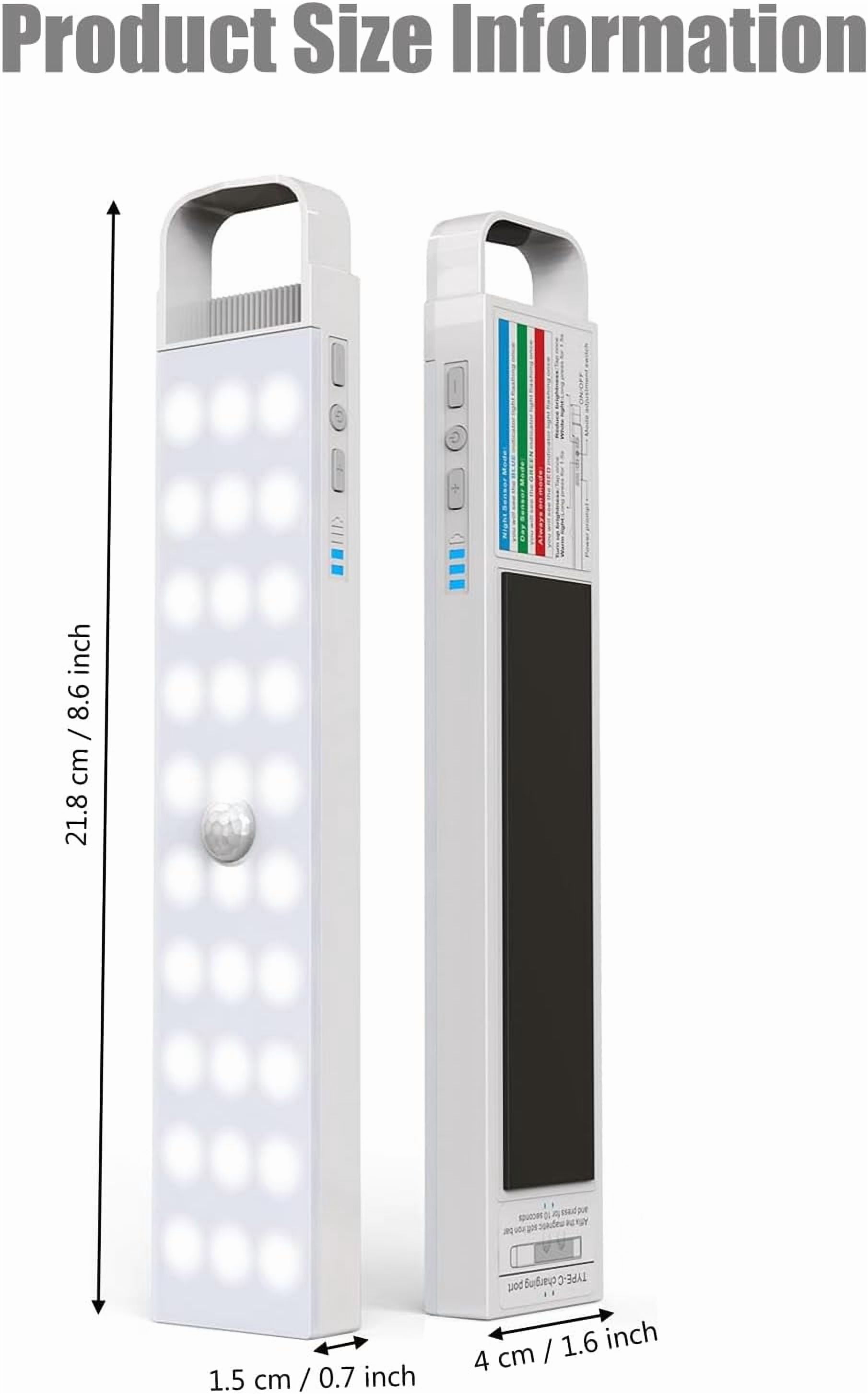 60 LED Under Cabinet Lights, Wireless USB Rechargeable Motion Sensor LED Light with Built-in Magnet Strip for Kitchen, Wardrobe, Closet