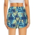 thumbnail image 2 of Lsque Hawaiian Style Printed Women's Running Shorts with Liner Pockets,Elastic Quick Dry Workout Athletic Gym Yoga Shorts,Womens High Waist Shorts-, 2 of 9
