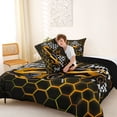 thumbnail image 4 of Erosebridal Racing Car Full Size Comforter Sets for Kids Boys, Gradient Orange Honeycomb Bedding Sets, Black Reversible, 1 Comforter and 2 Pillowcases, 4 of 6