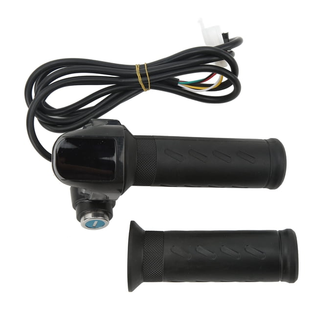 Empuñadura de acelerador giratoria para patinete eléctrico, fácil instalación, empuñadura de acelerador para bicicleta eléctrica con Panel LCD retroiluminado de 48V