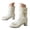 White, variant on Womens Winter Snow Boots with Pearl Bow Chunky Mid Heel Back Zipper Cosplay Gothic Ankle Boots