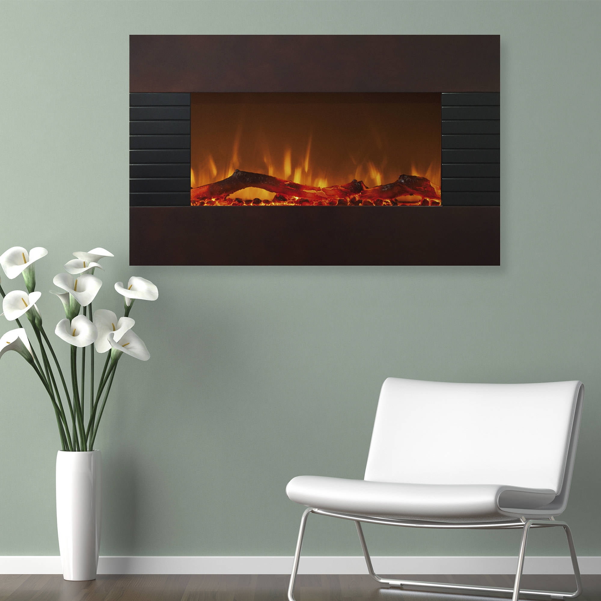 36 Mahogany Electric Indoor Fireplace With Wall Mount And Floor 36 Mahogany Electric Indoor Fireplace With Wall Mount And Floor Stand By Northwest Com