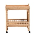 thumbnail image 3 of bali & pari Lombok 1-Shelf Modern Rattan & Wood Wine Cart in Natural Brown, 3 of 10