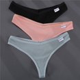 thumbnail image 1 of 3 Unids/Set G-string Bragas De Algodón Ropa Interior De Las Mujeres Sexy Femeninas Tanga Color Sólido Lencería M-XL Diseñopangjing, 1 of 4