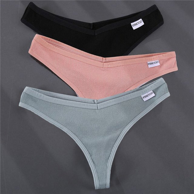 3 Unids/Set G-string Bragas De Algodón Ropa Interior De Las Mujeres Sexy Femeninas Tanga Color Sólido Lencería M-XL Diseñopangjing