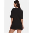 thumbnail image 3 of Women's Oversized T-Shirt - Crewneck Short Sleeve Loose Fit Tee - Solid Color Casual Top, 3 of 4