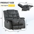thumbnail image 3 of Bonzy Home Recliner Chairs for Living Room Manual Reclining Chair Single Sofa for Bedroom, Gray, 3 of 10