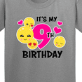 thumbnail image 4 of Inktastic Its My 9th Birthday with Smiling Emoticons Youth T-Shirt, 4 of 5
