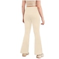 thumbnail image 5 of Yindaity Flare Yoga Pants for Girls Girls Leggings Full Length Stretchy Pants Cotton Kids Footless(Khaki,15-16 Years), 5 of 5