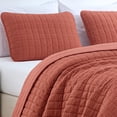 thumbnail image 3 of Chezmoi Collection Wilmer 3-Piece Waffle Quilt Set King Size, Terracotta, Soft and Cozy Waffle Weave Textured Lightweight Bedspread for All Season Quilt (110x98in) + 2 King Pillow Shams, 3 of 9