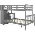 thumbnail image 4 of Harper & Bright Designs Twin Over Full Bunk Bed with Storage and Guard Rail for Bedroom, Gray, 4 of 8