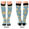 thumbnail image 4 of FORMRS Womens Knee High Socks Casual Long Thick Travel Daily Wear, 1 Pair, Light Blue Rainbow, 4 of 6