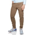 thumbnail image 2 of Pantalones tipo jogger para hombre, holgados, estilo chino lavado, color caqui, 2 of 6