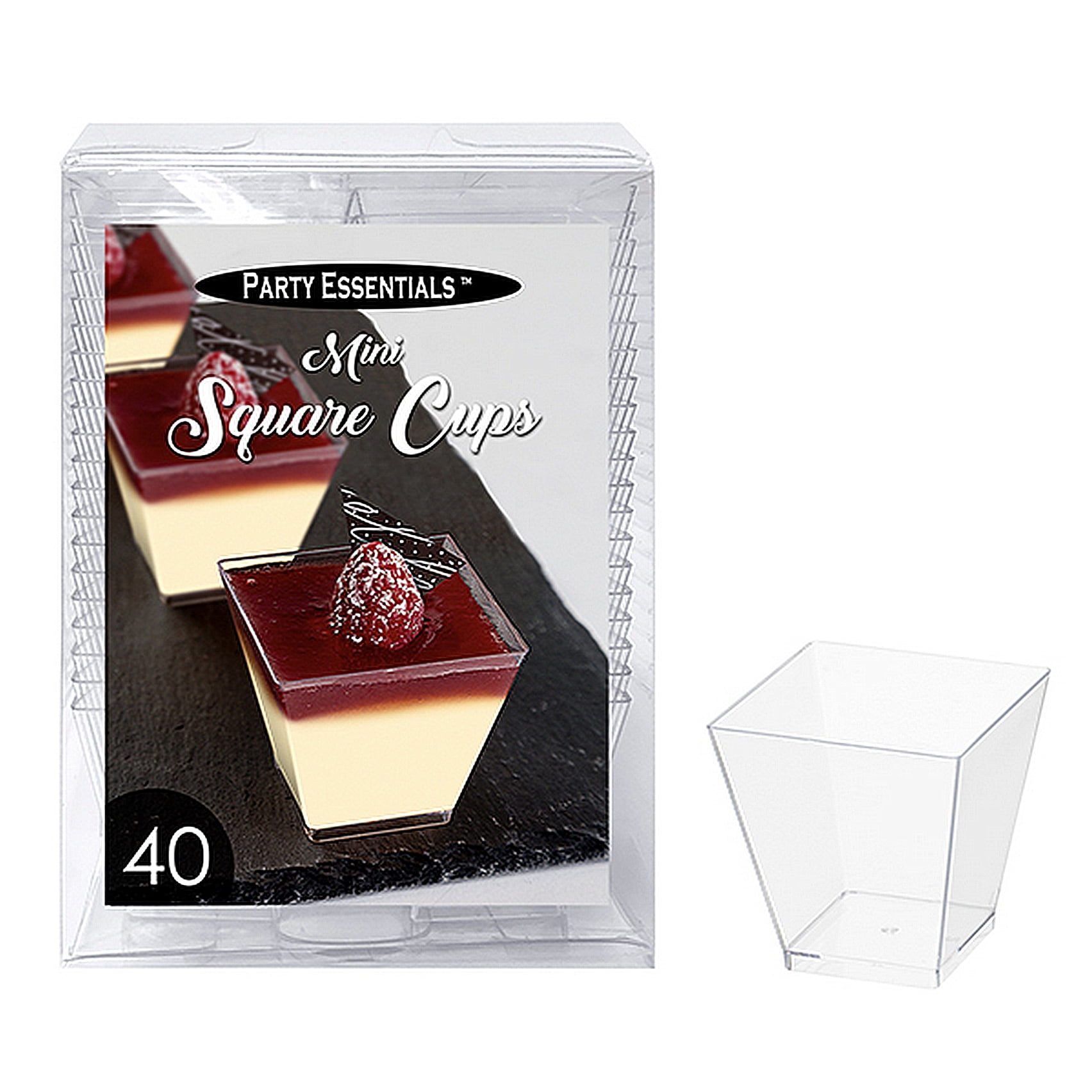 1 Party Essentials 3.5 Oz. Mini Square Square Cups Clear 40 Ct