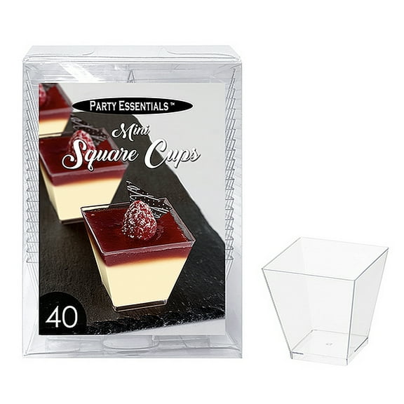 1 - Party Essentials 3.5 Oz. Mini Square Square Cups - Clear 40 Ct.