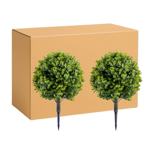 QinaQin Árbol topiario artificial con estaca para suelo, planta decorativa para interior o exterior, ideal para jardín, entrada, patio o balcón