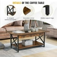 thumbnail image 6 of Gymax Coffee Table Industrial 2-Tier w/ Storage Shelf &Storage Shelf for Living Room Rustic Brown, 6 of 10