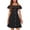 Black, variant on Arshiner Girls Dresses Summer Spaghetti Strap Cold Shoulder Ruffle Button Down A Line Dresses