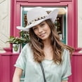 thumbnail image 2 of Dam Sommar Halm Cowboy Cowgirl Hatt Solhattar Bred Brätte Strand Semester Halmhatt med Skalband, 2 of 5