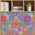 thumbnail image 7 of Set of 6 Collapsible Oxford Fabric Storage Cubes with Handles, Foldable Closet Organizer Bins for Clothes, Toys, Shelves, Home & Kitchen Colorful Floral, 7 of 7