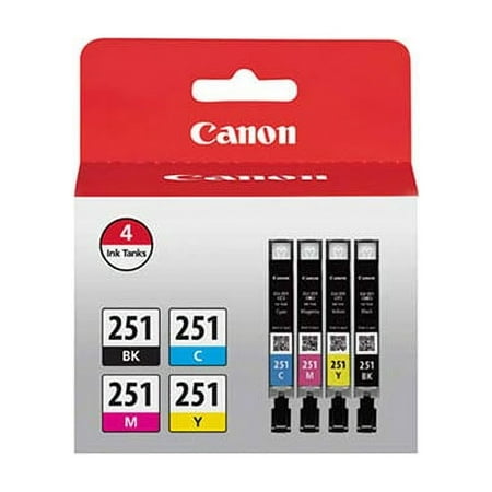 Canon PIXMA iX6820 (CLI-251) BK/C/M/Y Ink Combo Pack (Includes OEM# 6513B001, 6514B001, 6515B001, 6516B001)