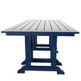 thumbnail image 4 of WestinTrends Malibu Outdoor Dining Table for 6, All Weather Poly Lumber Adirondack 71" Trestle Long Dining Table with Umbrella Hole, Navy Blue, 4 of 7