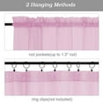 thumbnail image 5 of Patin Light Pink Sheer Curtains 36 Inch Length 2 Pcs, Kitchen Curtains Rustic Short Voile Airy Solid Color, Light Filtering Drapes Rod Pockets for Cafe Bedroom Basement, Each Panel 42" W x 36" L, 5 of 9