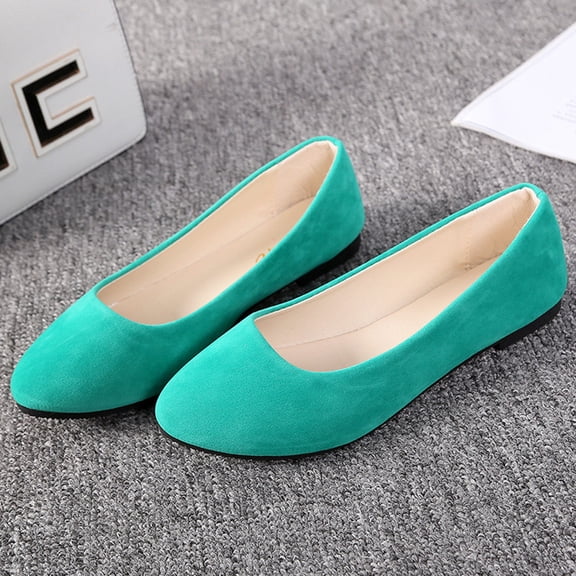ZTTD Women Girls Solid Big Size Slip On Flat Shallow Comfort Casual Single Shoes