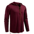 thumbnail image 2 of pstuiky manga larga para hombre, Top informal con capucha y cordón de manga larga de color liso a la moda para hombre camisetas de hombre l, 2 of 9