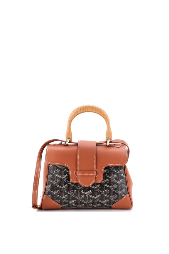 Pre-Owned Saigon Top Handle Bag Coated Canvas with Leather Mini By Rebag