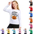 thumbnail image 3 of Kiijoy Girls Halloween Long Sleeve T Shirt Kids Cotton T-Shirt Top, White, Sizes 2-13, 3 of 7