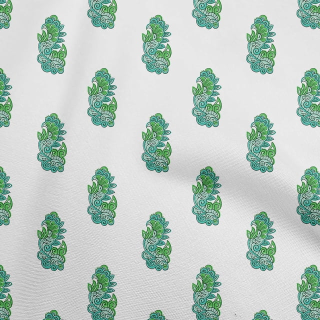 oneOone Polyester Spandex Green Fabric Block Sewing Material Print Fabric By The Yard 56 Inch Wide-CM