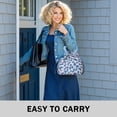 thumbnail image 6 of White and Blue Of Animal Print Drawstring Lunch Bag Women - Drawstring Lunch Bag Insulated for Work Office - Stain-Resistant Large Lunchbags for Women with Multi-Pockets, 6 of 6