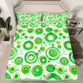 thumbnail image 2 of Manfei Geometric Circle Twin Sheet Sets,Minimalism Geometric Circular Twin Fitted Sheet,Green White Flat Sheet For Girls Boys,Super Cozy Room Decor,3-Piece, 2 of 7
