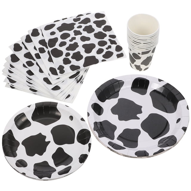 Miangastore 1 Set 50 Pcs Cow Theme Party Supplies Decorative Cutlery (Assorted Color)