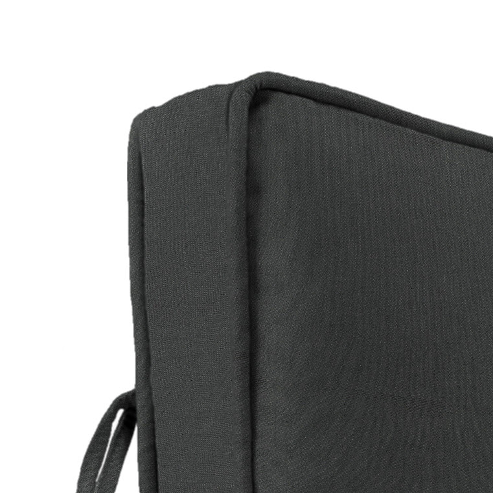 Jordan Manufacturing 45" x 22" Canvas Charcoal Solid Rectangular Outdoor Deep Seating Chair Seat and Back Cushion with Ties and Welt