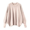 thumbnail image 3 of Fall/Winter 2024 New Loose Women's Pullover Sweater Long Sleeve Split Round Neck Sweater Women Fall Shirts for Men Sweaters Sweaters for Work Women Workout Sweaters for Women Holiday Sweater Men Pool, 3 of 3