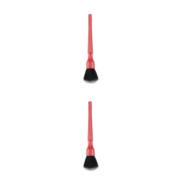Kenally Cepillo para detalles, limpieza de ventilación de aire interior del coche, tablero de instrumentos, plumero para detalles Largo/rojo 2piezas
