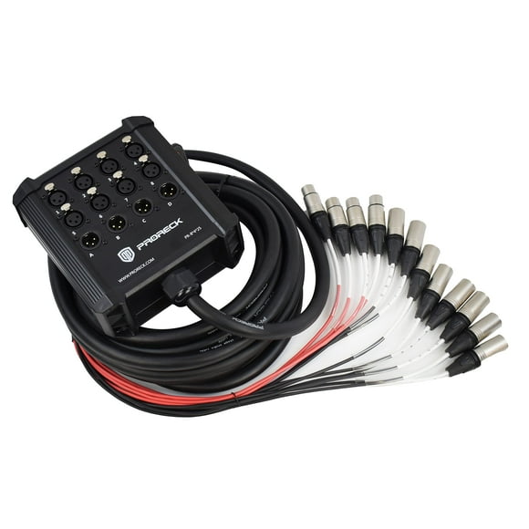 Divisor XLR Snake Cable PRORECK de 8 canales de 25 pies de largo