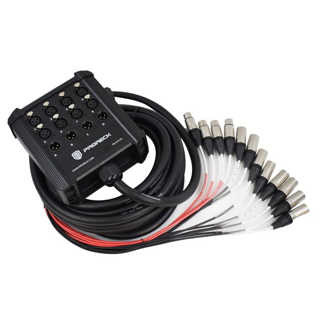 Divisor XLR Snake Cable PRORECK de 8 canales de 25 pies de largo