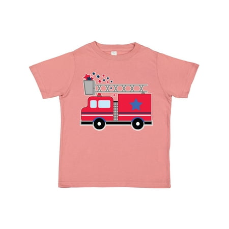 

Inktastic 4th of July Firetruck with Red and Blue Stars Gift Toddler Boy or Toddler Girl T-Shirt