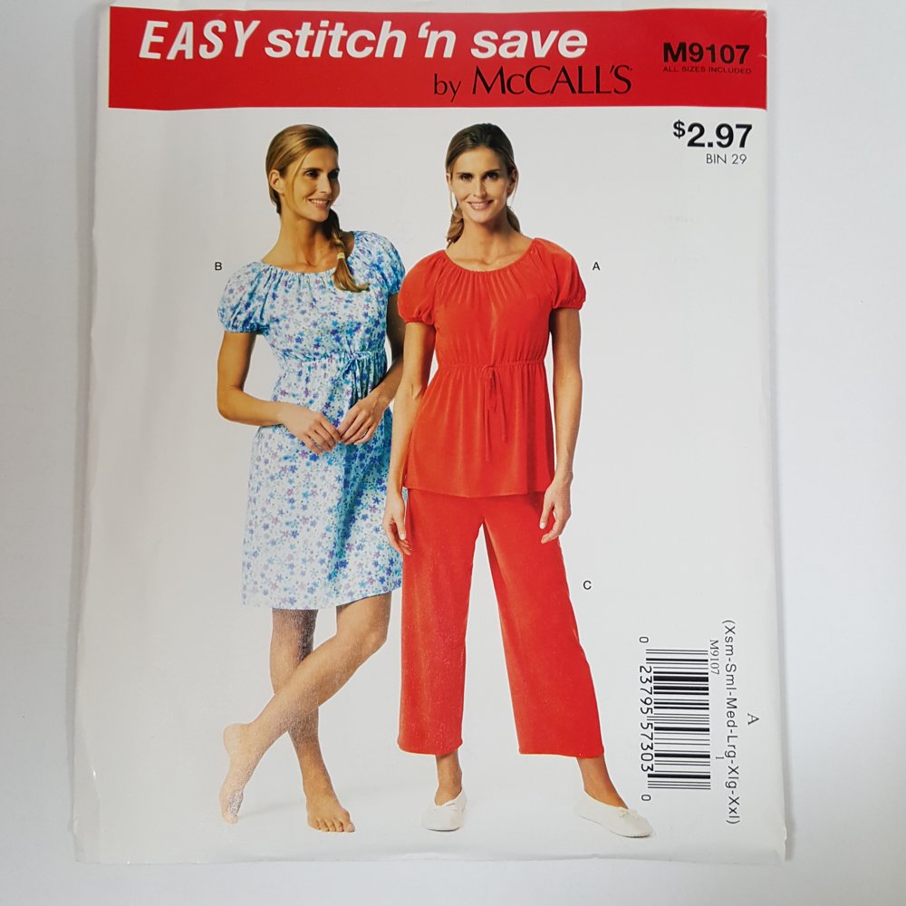 McCall Pattern Easy Stitch 'n Save Misses' Tops & Pants Pattern, 1 Each