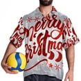 thumbnail image 4 of Christmas Font Men's Printed Button Down Short Sleeve Casual Summer Beach Shirt - Unisex, 4 of 6